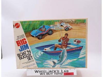Boat 'N Buggy W/ Box + UNUSED Stickers Big Jim 1971 Mattel Action Figure NR MINT