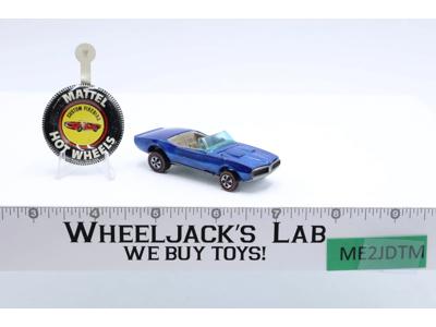 Custom Firebird Blue 1968 Hot Wheels Mattel Vintage Redline RL w/ Button