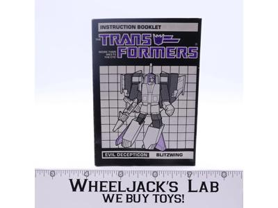 Blitzwing Instruction Manual Booklet 1985 Hasbro G1 Transformers