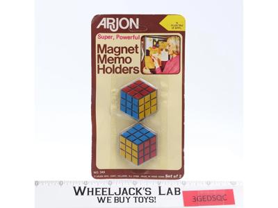 Rubik's Cube Magnets Memo Holders 1982 Arjon Vintage NEW SEALED