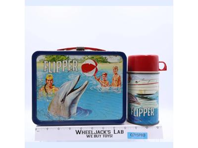 Flipper Metal Lunch Box 1966 King-Seeley Thermos Co Vintage w/ THERMOS