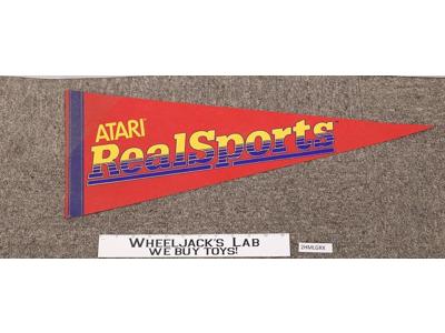 Atari Real Sports Pennant Flag Banner 1980s Vintage 23.5in x 9in