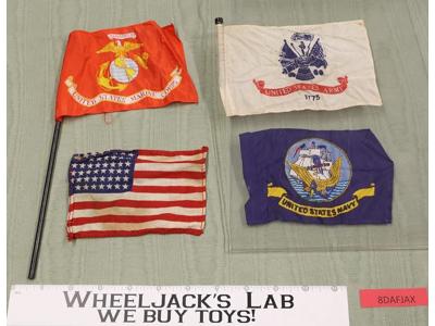 Lot of 4 GI Joe Military Branches Flags 1960s Vintage Hasbro 12" Accessory