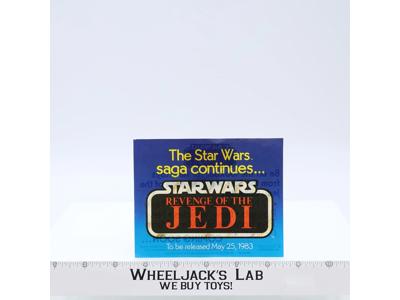 The Saga Continues Paper Insert ORIGINAL Star Wars ROTJ 1982 Kenner