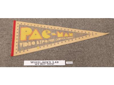 Pac-Man Video Expo Pennant Flag Banner 1988 Vintage 30in x 12in