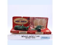 #318 Rubber Army Vehicle Jeep & Gun W/ 5 Soldiers 1930s Auburn Toy Soldiers NEW