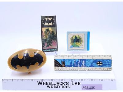 Lot of Misc Batman Merchandise DC Comics 1990 Kenner Ruler Sticker Bookmark