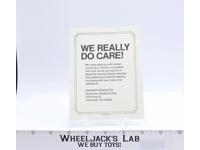 Star Wars We Really Do Care! Paper Insert 1979 Kenner Products