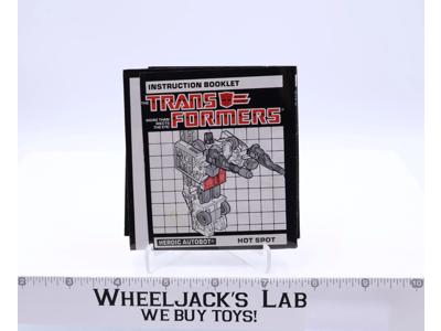 Hot Spot Action Figure Vintage Instruction Manual 1986 Hasbro G1 Transformers