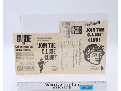 GI Joe Join the GI Joe Club Hey Buddy Brochures Authentic Vintage 1968 Accessory