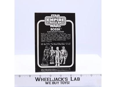 Star Wars ESB Bossk Alien Bounty Hunter Mail Away Paper Insert ORIGINAL Kenner