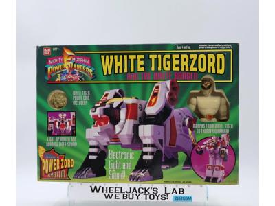 White Tigerzord & White Ranger Mighty Morphin Power Rangers 1994 Bandai NEW MISB