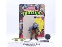 Rocksteady HARD HEAD W/Cardback 100% Complete TMNT 1988 Playmates Vintage Figure