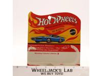 Hot Wheels Redline California Custom Miniatures Cardback ONLY Mattel 1969