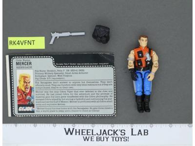 Mercer V1 100% Complete G.I. Joe 1987 Hasbro Vintage Action Figure