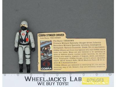 Cobra Stinger Driver V1 100% Complete G.I. Joe 1984 Hasbro Vintage Action Figure