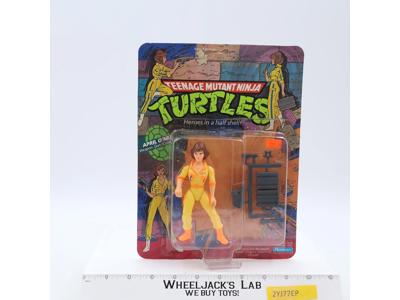 April O'Neil Press Badge and Stripes 1988 TMNT Playmates 44 BACK MOSC UNPUNCHED