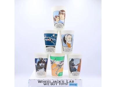 Set of 6 Star Wars Coca Cola 1977 Movie Promo Plastic Cups Vintage