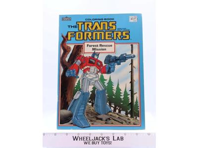 G1 Transformers Forest Rescue Mission Coloring Book 1985 Vintage Optimus Prime