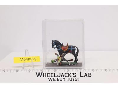 Soldier on Black Horse Elastolin by Preiser 2.5" NIB #6323 Made in Germany