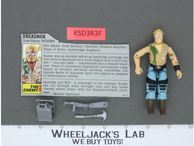 Buzzer V1 100% Complete G.I. Joe 1985 Hasbro Vintage Action Figure