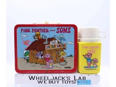 Pink Panther and Sons with Thermos 1984 Thermos United Artists Metal Lunch Box