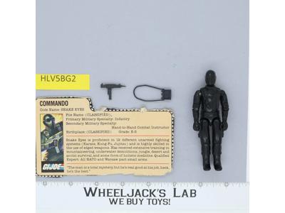 Snake Eyes V1.5 Swivel Arms 100% Complete G.I. Joe 1983 Hasbro Vintage Figure