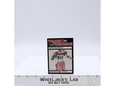 Overdrive Action Figure Instruction Manual Booklet 1984 G1 Transformers