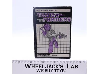Gnaw Instruction Manual Booklet 1986 Hasbro G1 Transformers