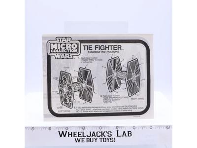 Tie Fighter Instructions Micro Collection ORIGINAL 1982 Star Wars