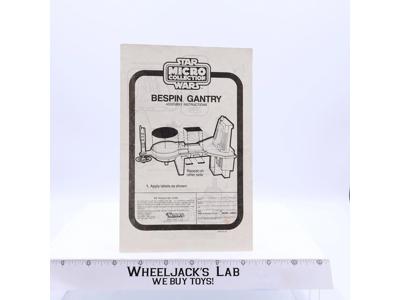 Bespin Gantry Instructions Micro Collection ORIGINAL 1982 Star Wars