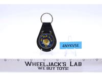 Ms. Pac Man Black Suede Leather And Metal Keychain TM MM NOS