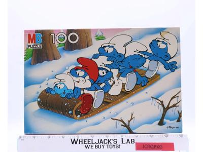 Winter Sledding Smurfs Puzzle 100Pc. 1983 Milton Bradley Peyo Vintage NEW SEALED