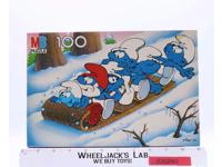 Winter Sledding Smurfs Puzzle 100Pc. 1983 Milton Bradley Peyo Vintage NEW SEALED