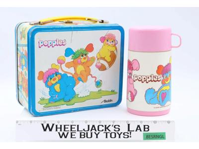 Popples METAL Lunch Box W/Thermos 1986 Aladdin Vintage