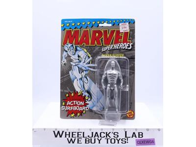 The Silver Surfer W/Surfboard Marvel Super Heroes 1990 Toybiz Action Figure MOSC