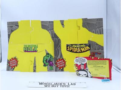 Marvel Super Heroes 1990 Toy Biz Cardboard Store Display Stands Hulk Spiderman