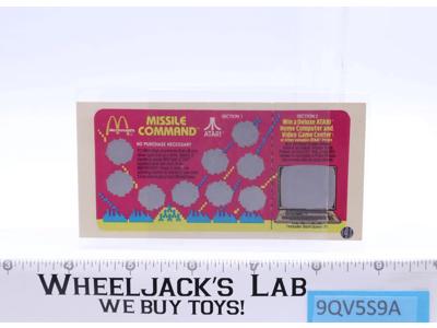 Atari McDonalds Missile Command Scratch Off Game Card 1982 New Vintage
