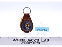 Missile Command Atari Brown Suede Leather And Metal Keychain TM 1982 Atari NOS