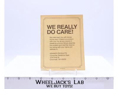 Star Wars We Really Do Care! Paper Insert 1979 Kenner Products