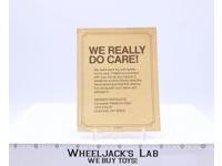 Star Wars We Really Do Care! Paper Insert 1979 Kenner Products