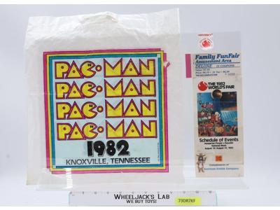 Lot of Merchandise World's Fair Video Game Expo 1982 Atari Pin Bag Flyer Coupons