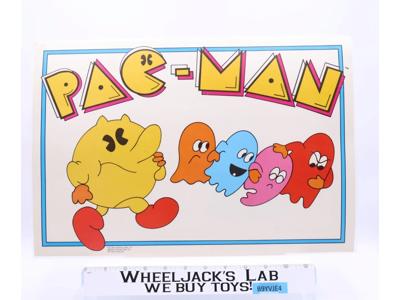 Pac-Man Laminated Table Dinner Placemat 1980s Bally Midway 17x11.5 Vintage