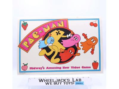 Pac-Man Laminated Table Dinner Placemat 1980s Bally Midway 17x11.5 Vintage