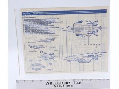Stellar Stiletto 1988 ORIGINAL Instructions / Blueprints G.I. Joe Hasbro Vehicle