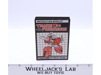 Optimus Prime Instruction Manual Booklet 1988 Hasbro G1 Transformers