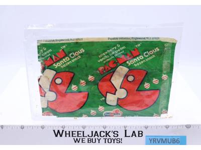 Pac-Man Santa Claus Frozen Snack Popsicle Wrapper 1980s Midway Vintage