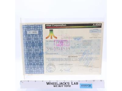 Atari Corporation Common Stock Certificate 100 Shares Dated 11/20/1986 Vintage