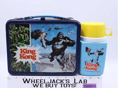 King Kong Metal Lunch Box w/ Thermos 1977 King-Seeley Dino De Laurentiis