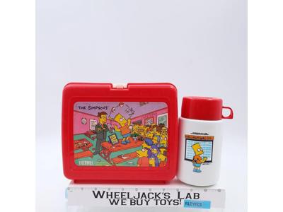 The Simpsons Plastic Lunch Box W/THERMOS 1990 Thermos Brand
